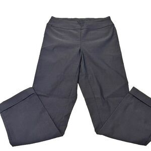 Womens Ribal Pants 4 Gray Pull On Stretch Straight Leg Ankle Casual Business